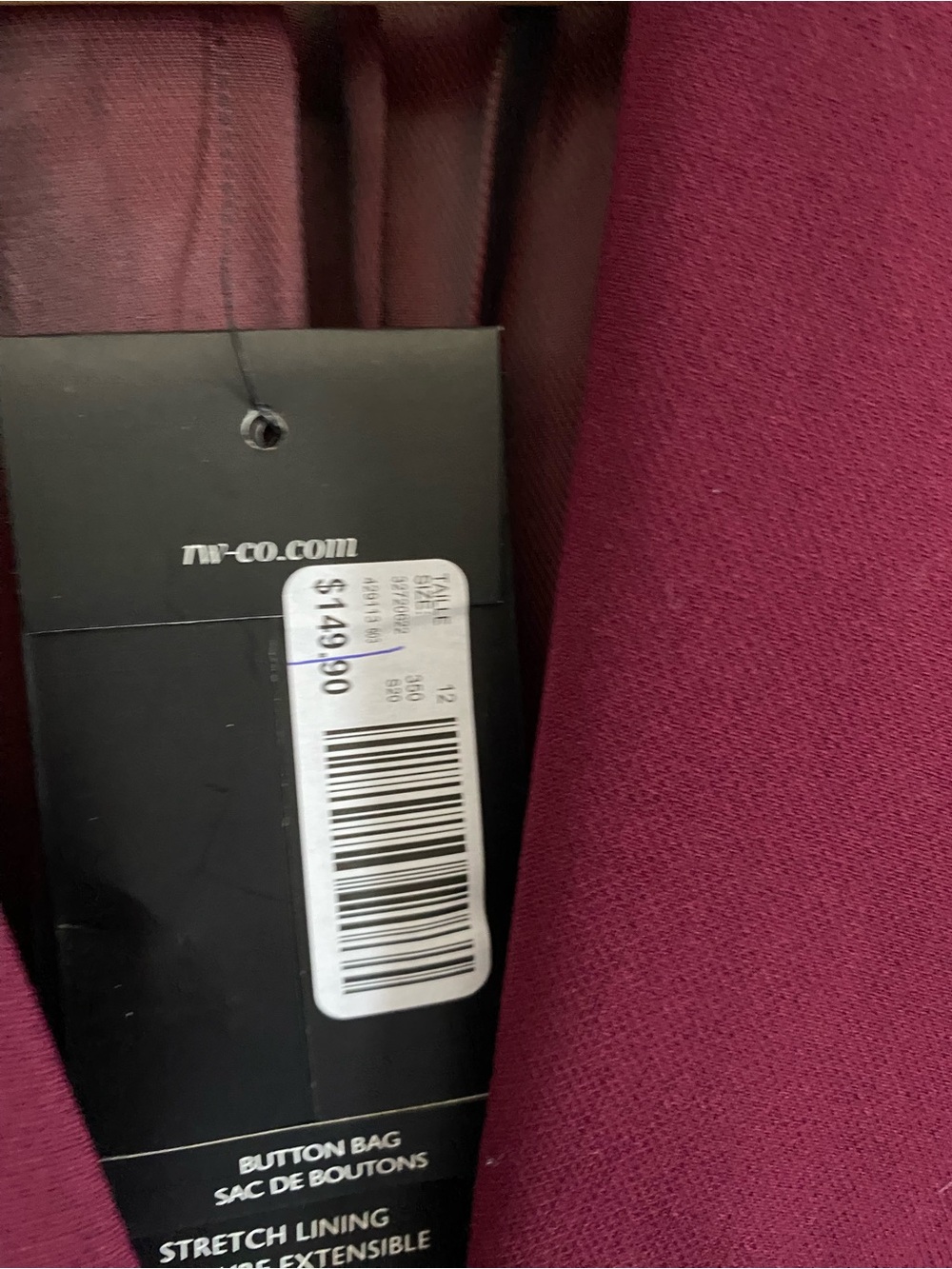NWT RW&CO Burgundy Women's Blazer and Pants Suit - Picture 3 of 9